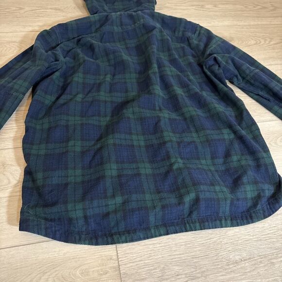 L.L.Bean Jacket Pullover With Hoodie Green And Blue Plaid Men’s Sz XL - Picture 7 of 7